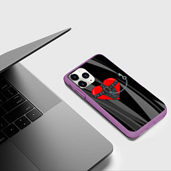 Чехол iPhone 11 Pro матовый Сердце и ключ bdsm, цвет: 3D-фиолетовый — фото 2