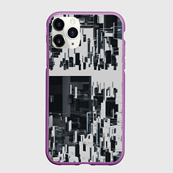 Чехол iPhone 11 Pro матовый Геометрическое множество объёмных чёрно-белых фигу
