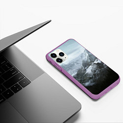 Чехол iPhone 11 Pro матовый Природа Скайрима, цвет: 3D-фиолетовый — фото 2