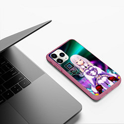 Чехол iPhone 11 Pro матовый Re: Zero - Emilia, цвет: 3D-малиновый — фото 2