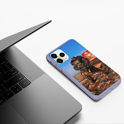 Чехол iPhone 11 Pro матовый Fallout 4 Power Armor x-01, цвет: 3D-светло-сиреневый — фото 2