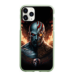 Чехол iPhone 11 Pro матовый God of War life and dead, цвет: 3D-салатовый