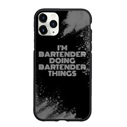 Чехол iPhone 11 Pro матовый Im bartender doing bartender things: на темном, цвет: 3D-черный