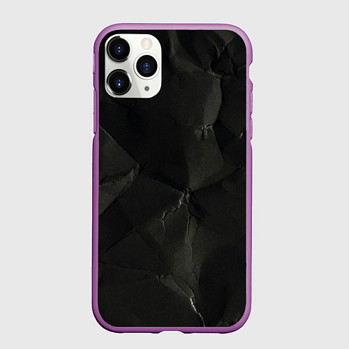 Чехол iPhone 11 Pro матовый Эффект мятой бумаги / 3D-Фиолетовый – фото 1