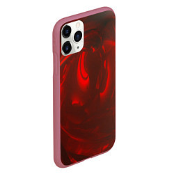 Чехол iPhone 11 Pro матовый Темно красные волны, цвет: 3D-малиновый — фото 2