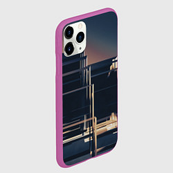 Чехол iPhone 11 Pro матовый Множество стеклянных кубов и фигур, цвет: 3D-фиолетовый — фото 2