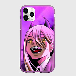 Чехол iPhone 11 Pro матовый Человек - бензопила Power, цвет: 3D-фиолетовый