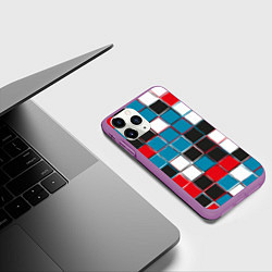Чехол iPhone 11 Pro матовый Разнообразные стеклянные фигуры, цвет: 3D-фиолетовый — фото 2