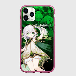 Чехол iPhone 11 Pro матовый Nahida Genshin, цвет: 3D-малиновый
