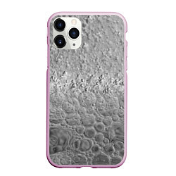 Чехол iPhone 11 Pro матовый Серая поверхность жидкой планеты, цвет: 3D-розовый