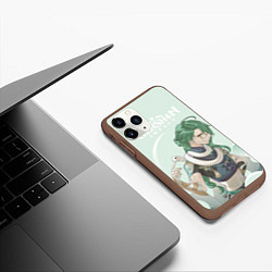 Чехол iPhone 11 Pro матовый Бай Чжу Genshin Impact, цвет: 3D-коричневый — фото 2