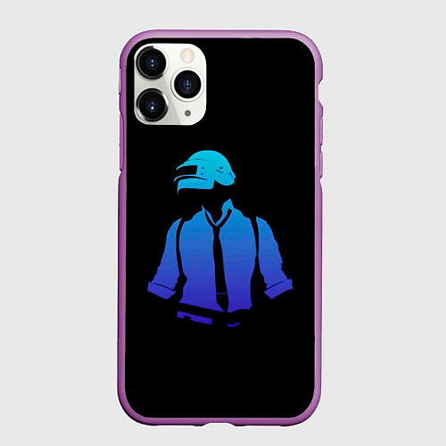Чехол iPhone 11 Pro матовый ПАБГ воин / 3D-Фиолетовый – фото 1