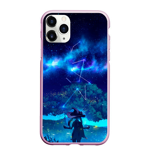 Чехол iPhone 11 Pro матовый Genshin Impact мир / 3D-Розовый – фото 1