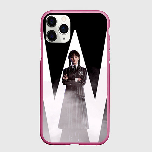 Чехол iPhone 11 Pro матовый W wednesday addams / 3D-Малиновый – фото 1