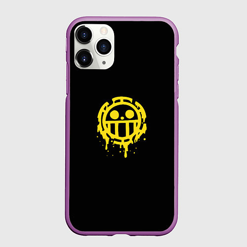 Чехол iPhone 11 Pro матовый Пираты Сердца - Трафальгар ло One Piece / 3D-Фиолетовый – фото 1