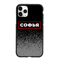 Чехол iPhone 11 Pro матовый Софья - в красной рамке на темном, цвет: 3D-черный