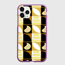 Чехол iPhone 11 Pro матовый Орнамент фигуры, цвет: 3D-фиолетовый