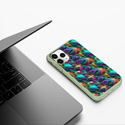 Чехол iPhone 11 Pro матовый Паттерн Морские Монстры, цвет: 3D-салатовый — фото 2