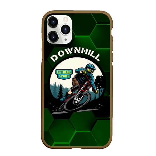 Чехол iPhone 11 Pro матовый Downhill Extreme Sport / 3D-Коричневый – фото 1
