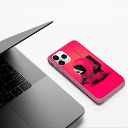 Чехол iPhone 11 Pro матовый Игра в кальмара амонг ас, цвет: 3D-малиновый — фото 2