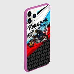 Чехол iPhone 11 Pro матовый Два колеса навсегда мотоспорт, цвет: 3D-фиолетовый — фото 2