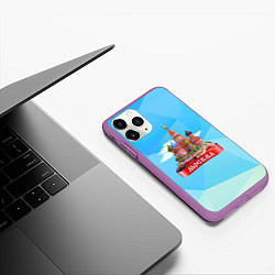 Чехол iPhone 11 Pro матовый Россия Москва, цвет: 3D-фиолетовый — фото 2
