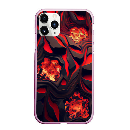 Чехол iPhone 11 Pro матовый Застывающая лава / 3D-Розовый – фото 1