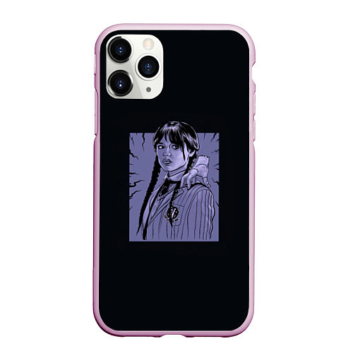 Чехол iPhone 11 Pro матовый Wednesday purple art / 3D-Розовый – фото 1