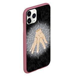 Чехол iPhone 11 Pro матовый Жуткая рука зомби в паутине, цвет: 3D-малиновый — фото 2