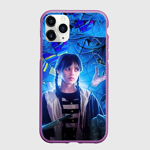 Чехол iPhone 11 Pro матовый Wednesday miracle / 3D-Фиолетовый – фото 1