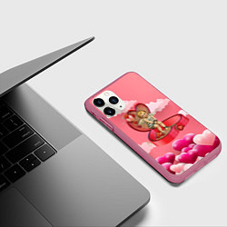 Чехол iPhone 11 Pro матовый Амур прикованный к сердцу, цвет: 3D-малиновый — фото 2