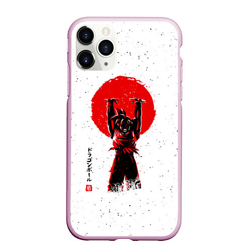 Чехол iPhone 11 Pro матовый Dragon Ball Сон Гоку / 3D-Розовый – фото 1