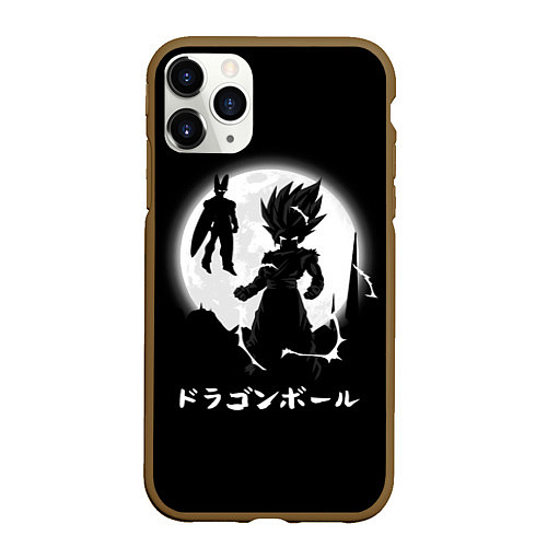 Чехол iPhone 11 Pro матовый Dragon Ball Гоку при луне / 3D-Коричневый – фото 1