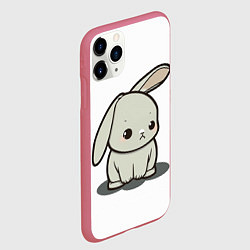 Чехол iPhone 11 Pro матовый Грустный зайчик, цвет: 3D-малиновый — фото 2