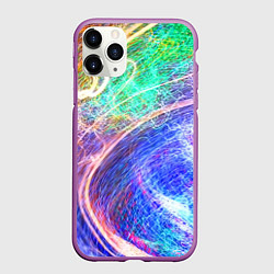 Чехол iPhone 11 Pro матовый Абстрактные разноцветные молнии