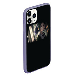 Чехол iPhone 11 Pro матовый Школьница - аниме в реальной жизни, цвет: 3D-серый — фото 2