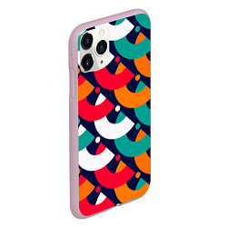 Чехол iPhone 11 Pro матовый Множество абстрактных кругов и пластин, цвет: 3D-розовый — фото 2