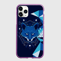 Чехол iPhone 11 Pro матовый Голова синей лисы