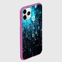Чехол iPhone 11 Pro матовый Двоичный код, цвет: 3D-фиолетовый — фото 2