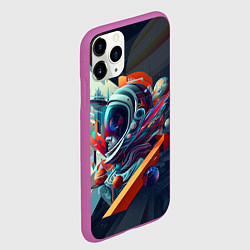 Чехол iPhone 11 Pro матовый Космос в стиле кубизма, цвет: 3D-фиолетовый — фото 2