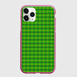 Чехол iPhone 11 Pro матовый Шотландка зеленая крупная, цвет: 3D-малиновый
