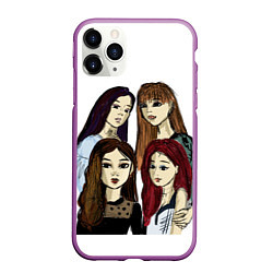 Чехол iPhone 11 Pro матовый Герлзбенд блэкпинк, цвет: 3D-фиолетовый