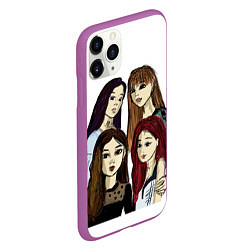 Чехол iPhone 11 Pro матовый Герлзбенд блэкпинк, цвет: 3D-фиолетовый — фото 2