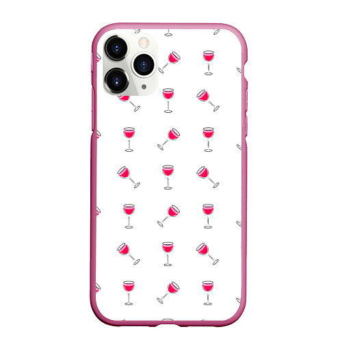 Чехол iPhone 11 Pro матовый Розовое вино / 3D-Малиновый – фото 1