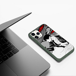 Чехол iPhone 11 Pro матовый Аки и демон лис, цвет: 3D-темно-зеленый — фото 2