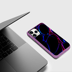 Чехол iPhone 11 Pro матовый Синне красный фон, цвет: 3D-фиолетовый — фото 2