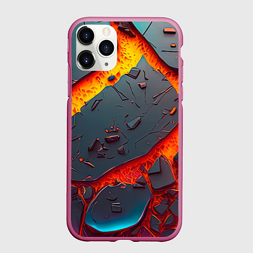 Чехол iPhone 11 Pro матовый Мультяшная лава / 3D-Малиновый – фото 1