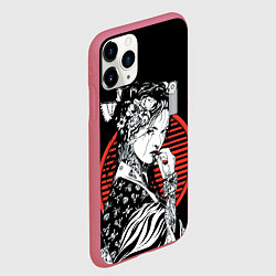 Чехол iPhone 11 Pro матовый Женщина из Японии, цвет: 3D-малиновый — фото 2