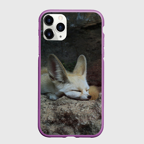 Чехол iPhone 11 Pro матовый Фенек / 3D-Фиолетовый – фото 1
