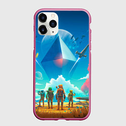 Чехол iPhone 11 Pro матовый No Mans Sky, цвет: 3D-малиновый